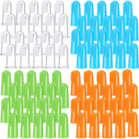 Nuogo 80 Packs Dog Toothbrush Soft Finger Brushes Pet Finger Toothbrush Easy Teeth Cleaning Dog Tooth Brush Oral Care Pet Dental Brush Pet Cleaning Finger Covers for Small Cats and Puppy