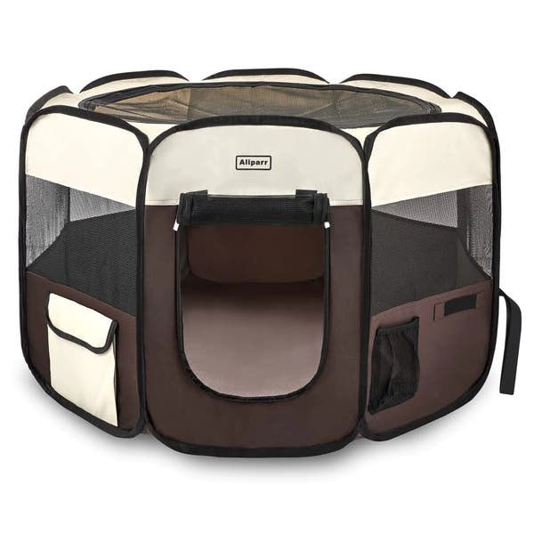 Aliparr Portable Pet PlaypenDog Playpen Foldable Pet Exercise Pen Tents for Dogs/Cats/Rabbits/PetsCat Playpen Indoor/Outdoor Travel Camping Use with Carry Case