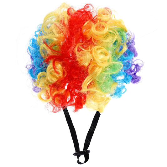 Yymobt 1pcs Funny Pets Wigs for Dog Funny Rainbow Curly Dog Wig Adjustable Pet Wigs for Halloween Pet Cat Decoration Accessories for Halloween Christmas Parties Cosplay