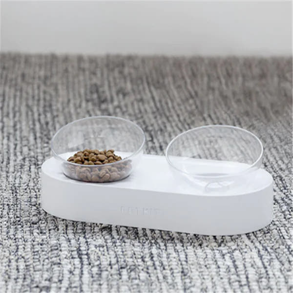 Adjustable Cat Bowl with Dual Bowls for Feeding