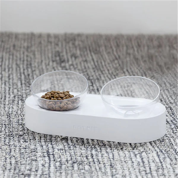 Adjustable Cat Bowl with Dual Bowls for Feeding